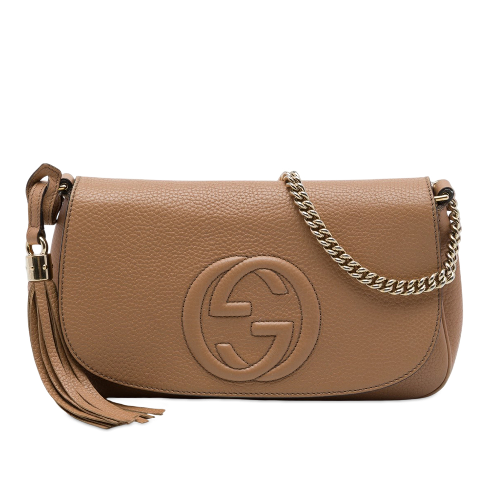 Pre-Loved Gucci Medium Calfskin Soho Chain Flap Crossbody